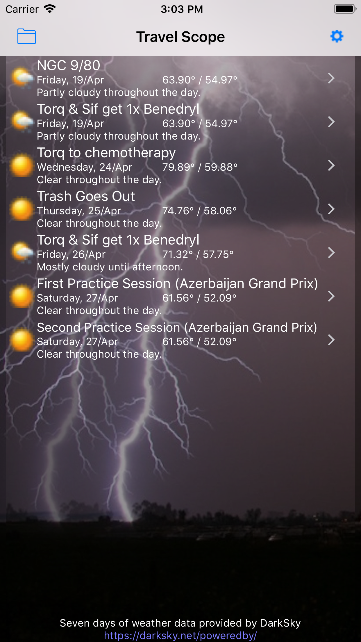 Travel Scope main
                                window